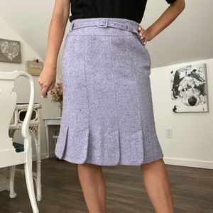 Vintage Wool Tweed Lilac Fluted Skirt